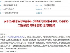 《環(huán)境空氣 顆粒物中甲酸、乙酸和乙二酸的測定 離子色譜法》征求意見稿
