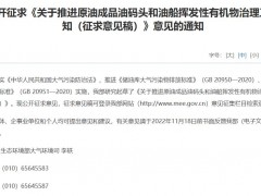 關(guān)于推進(jìn)原油成品油碼頭和油船揮發(fā)性有機(jī)物治理工作的通知(征求意見(jiàn)稿)